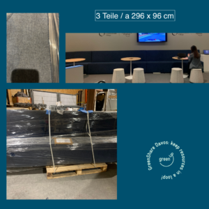 Blaues Wandsofa, neuwertig vom WEF